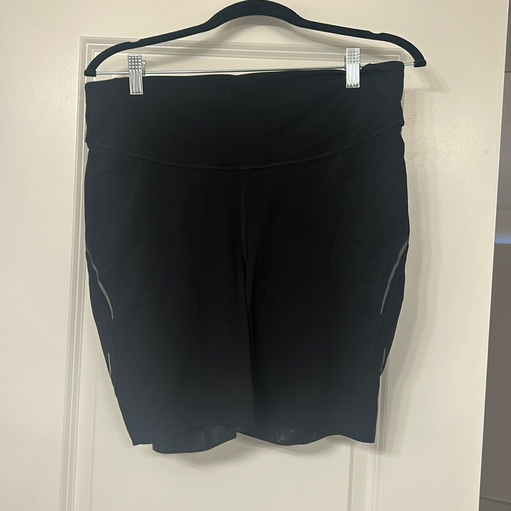 Black Lululemon biker shorts, size 14